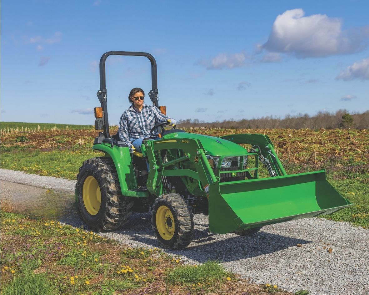 John Deere 3038E with 300E Loader
